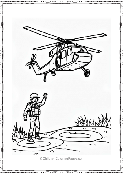 Call Of Duty Helicopter Landing With Soldier Free PDF Printable