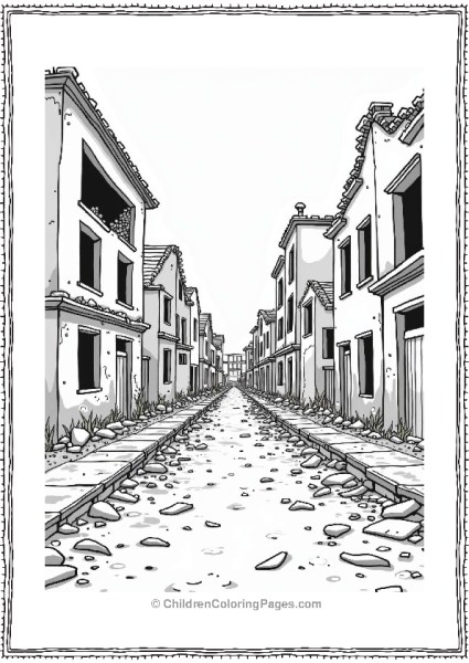 Call Of Duty Ruined City Street Illustration Free PDF Printable