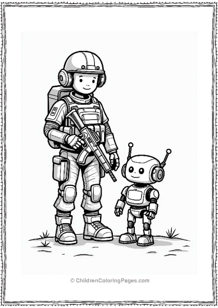 Call Of Duty Soldier And Robot Sidekick Ready For Action Free PDF Printable