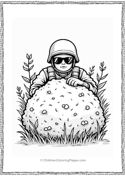 Call Of Duty Soldier Hiding In A Bush Free PDF Printable