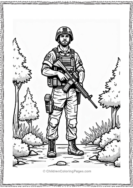 Call Of Duty Soldier In Camo Ready For Action Free PDF Printable