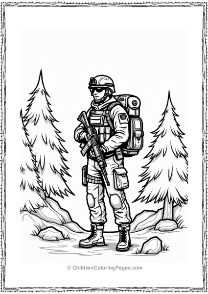 Call Of Duty Soldier In Camouflage With Tactical Gear Free PDF Printable