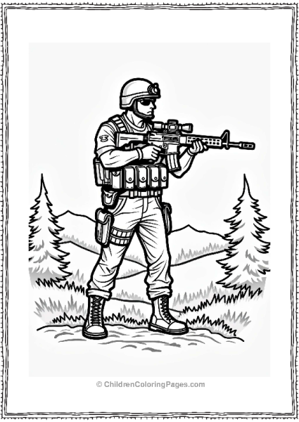 Call Of Duty Soldier In Combat Stance Free PDF Printable