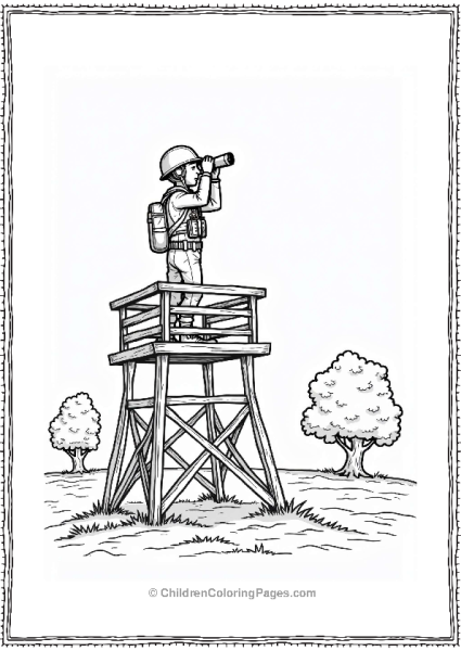 Call Of Duty Soldier On A Watchtower Free PDF Printable
