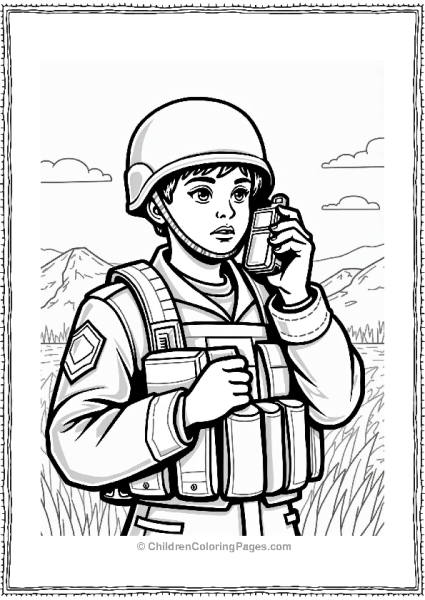 Call Of Duty Soldier With A Radio Free PDF Printable