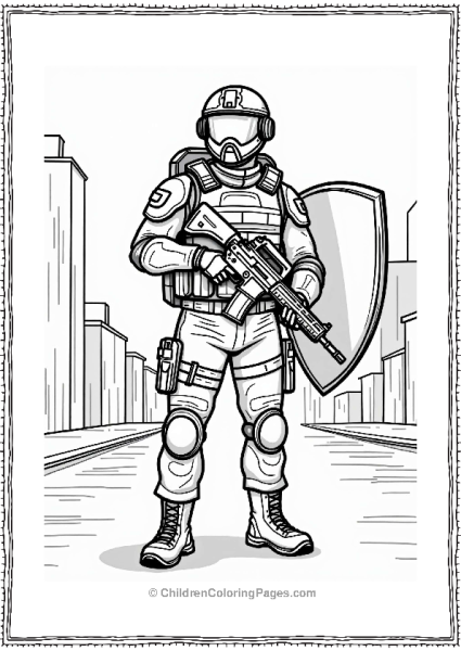 Call Of Duty Soldier With Shield Free PDF Printable