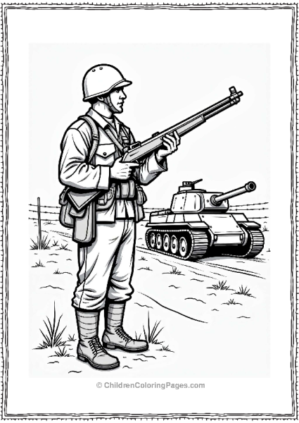 Call Of Duty World War II Soldier With Rifle Free PDF Printable