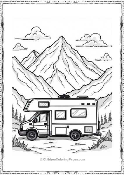 Camper RV At A Scenic Overlook Free PDF Printable