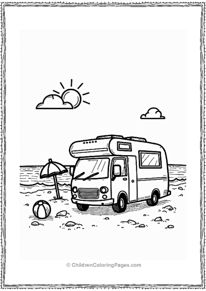 Camper RV At Sunny Beach Free PDF Printable