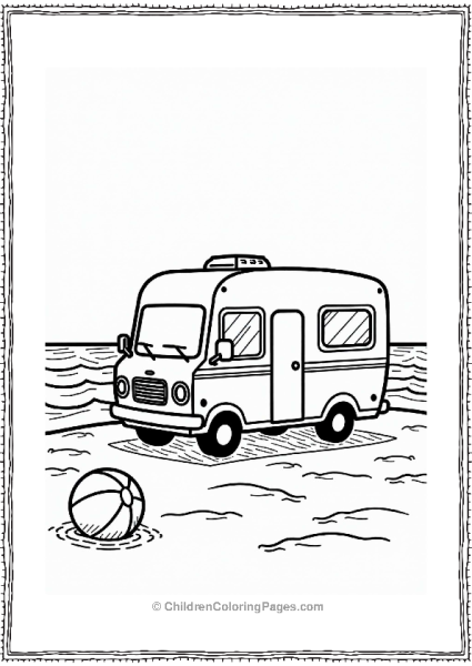 Camper RV At The Beach Free PDF Printable