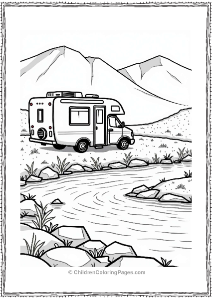 Camper RV By The Riverbank Free PDF Printable
