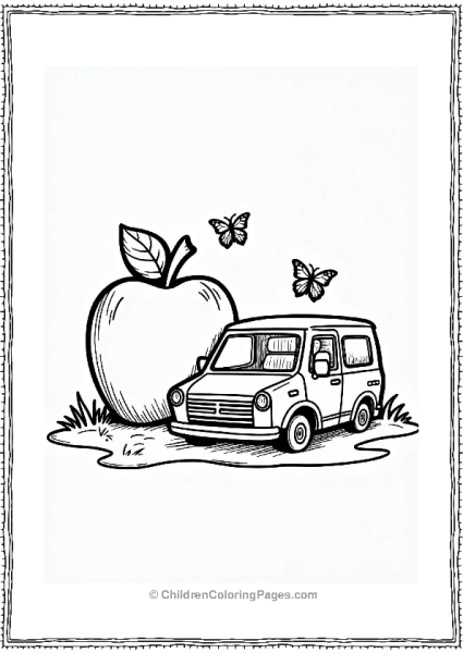 Camper RV Camper Van By A Giant Apple Free PDF Printable