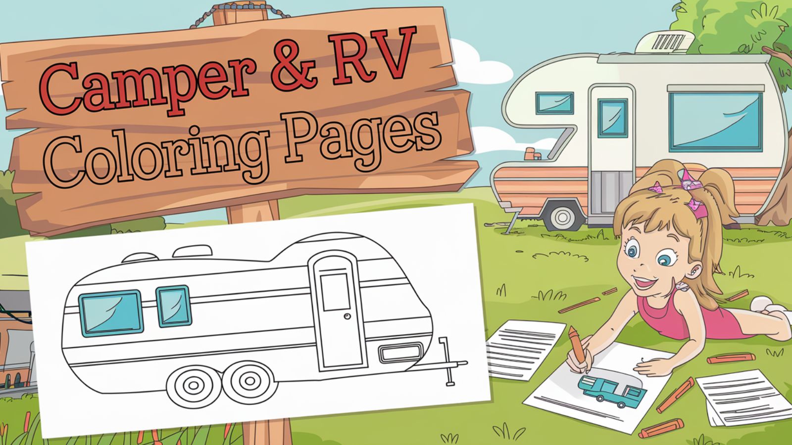Camper & RV Coloring Pages – Free PDF Printables 🚐🌲🛏️🍽️