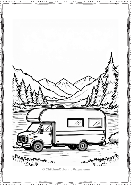Camper RV Cozy RV By A Lake Free PDF Printable