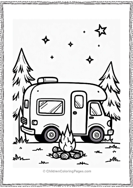 Camper RV Cozy RV Under A Starry Sky Free PDF Printable