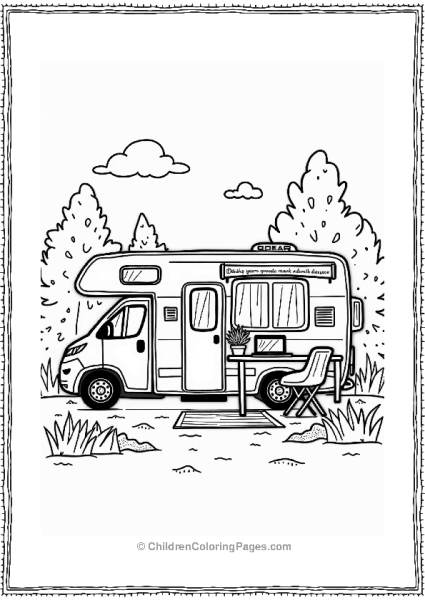 Camper RV Cozy RV Workspace Illustration Free PDF Printable