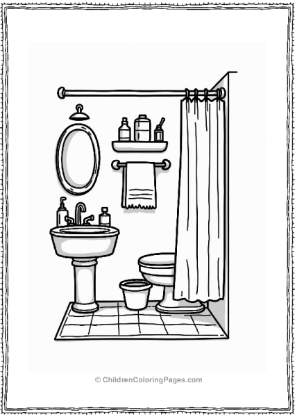 Camper RV Cute RV Bathroom Outline Free PDF Printable
