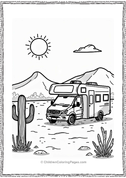 Camper RV Desert RV Journey Free PDF Printable
