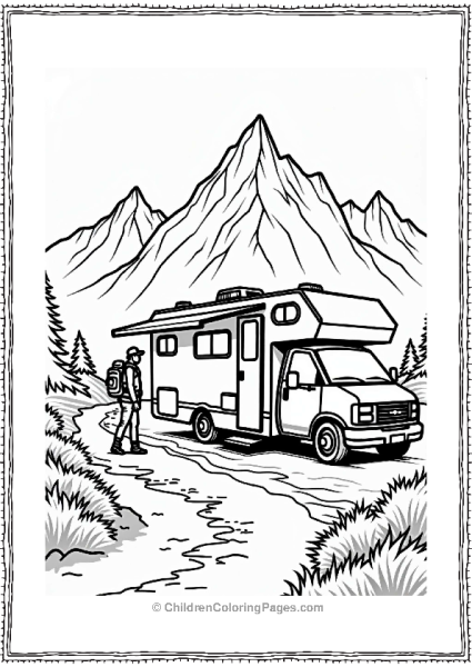 Camper RV On A Hiking Trail Free PDF Printable