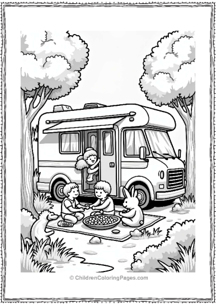 Camper RV Picnic In Nature Free PDF Printable