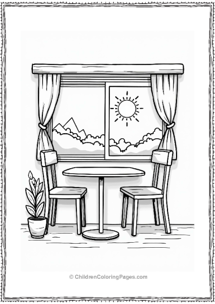 Camper RV RV Dining Area Illustration Free PDF Printable