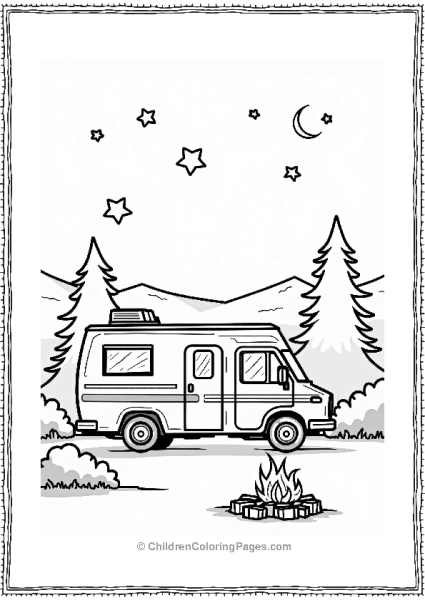 Camper RV Under Starry Sky Free PDF Printable