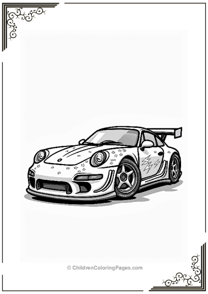 Cartoonish Modified Sports Cars Design Free PDF Printable