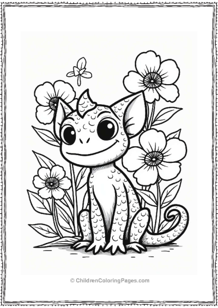 Chameleon Among Flowers Free PDF Printable