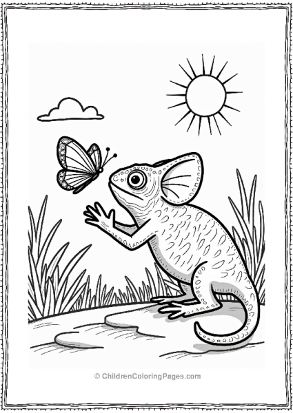 Chameleon And Butterfly Free PDF Printable