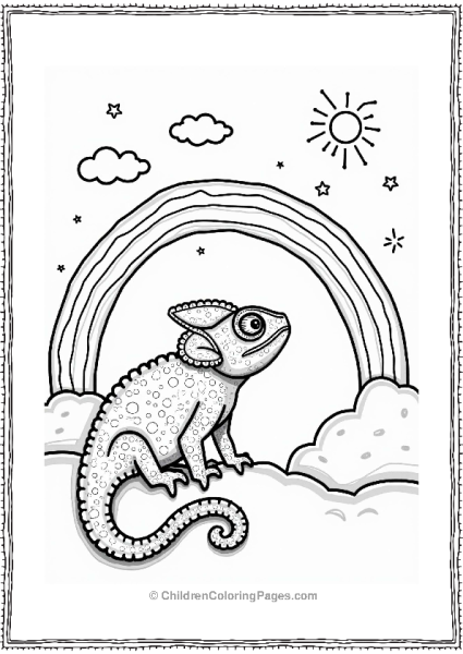 Chameleon And The Rainbow Free PDF Printable