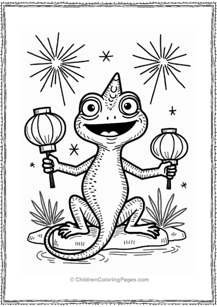 Chameleon At Festival Of Lights Free PDF Printable