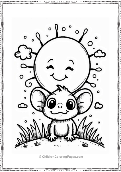 Chameleon Behind A Smiling Sun Free PDF Printable