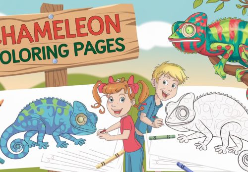 Chameleon Coloring Pages – Free PDF Printables  🍃🐛😴🌿
