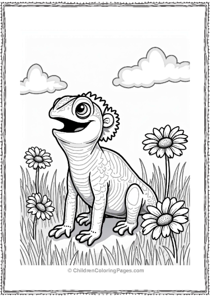 Chameleon In A Sunny Field Free PDF Printable