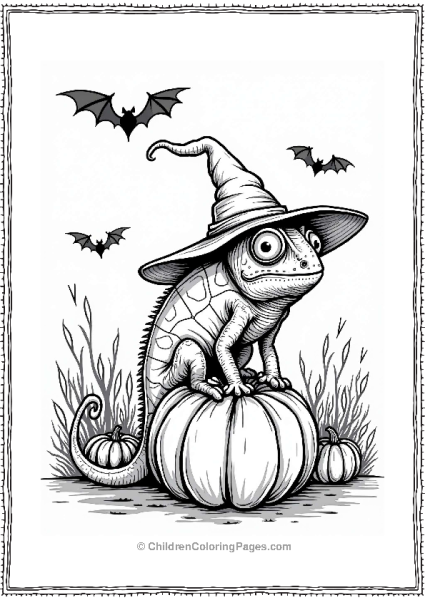 Chameleon In Halloween Festivity Free PDF Printable
