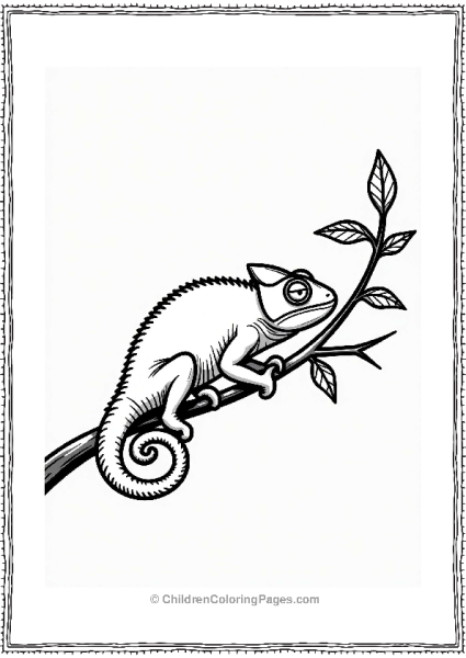 Chameleon On A Branch Free PDF Printable