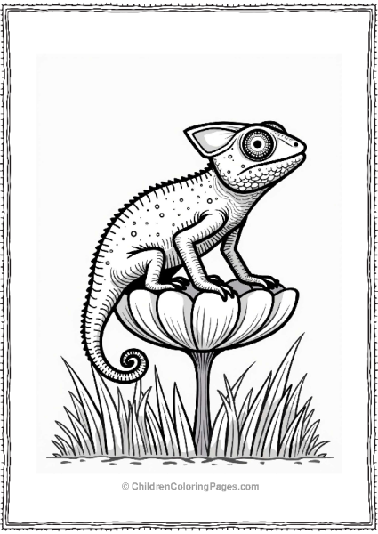 Chameleon On A Flower Free PDF Printable