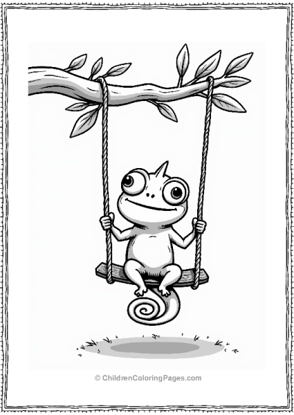 Chameleon On A Swing Free PDF Printable