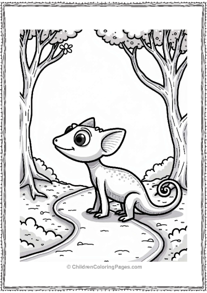 Chameleon On A Whimsical Path Free PDF Printable