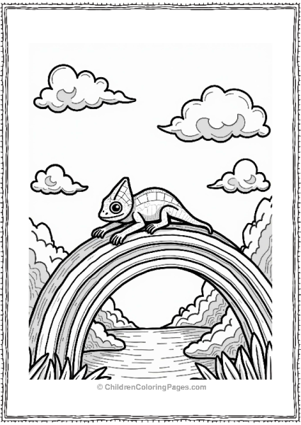 Chameleon On Rainbow Bridge Free PDF Printable