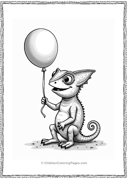 Chameleon With Balloon Free PDF Printable