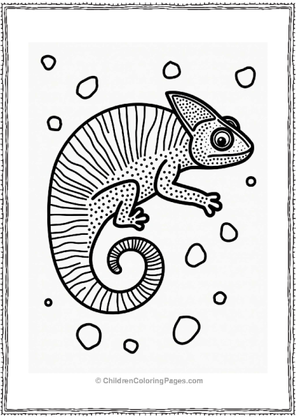 Chameleon With Colorful Patterns Free PDF Printable