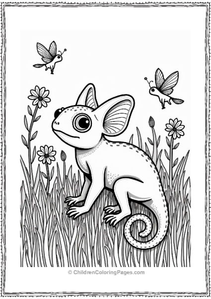 Chameleon With Fairies In A Whimsical Meadow Free PDF Printable