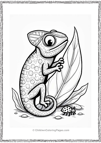 Chameleon With Leafy Friends Free PDF Printable