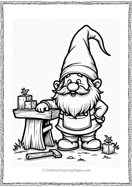 Cheerful Gnome With Tools Free PDF Printable
