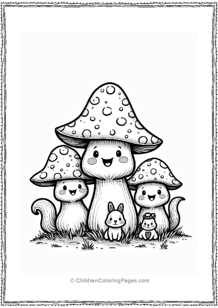 Cheerful Portobello Mushroom Family Free PDF Printable