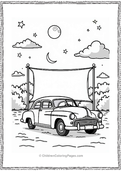 Classic Cars At A Drive In Theater Free PDF Printable