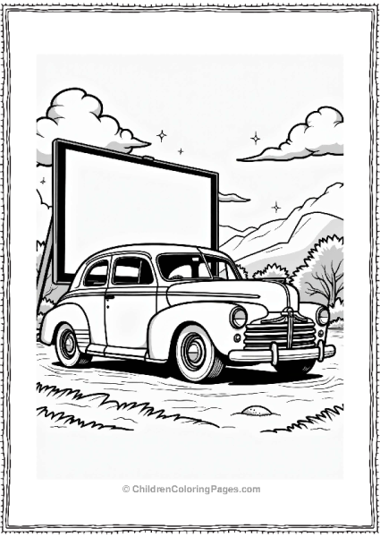 Classic Cars At Drive In Theater Free PDF Printable