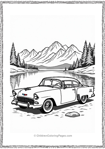 Classic Cars Coupe By A Mountain Lake Free PDF Printable