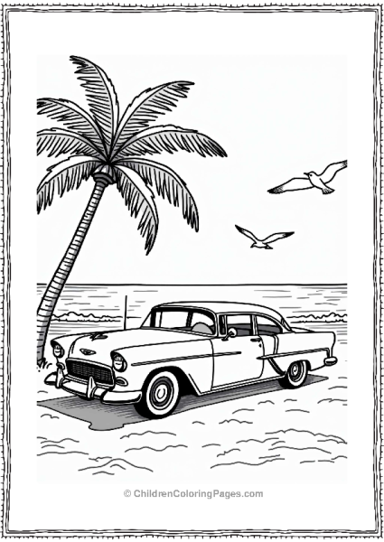 Classic Cars Coupe By The Beach Free PDF Printable